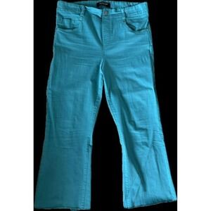 'Women's Liverpool Blue Pull-on Cropped Jeans with back‎ leg slit 'Gia Glyder 14